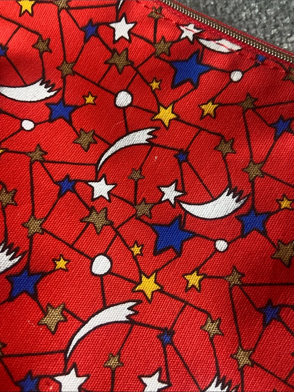 L'OCCITANE Red Star & Moon Kids Pouch with Blue and Yellow Accents